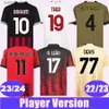 2023 24 Koszulki piłkarskie Ibrahimovic Wersja 22 23 Romagnoli Bennacer Theo Brahim Kessie Calabria Tonali Home Away 3rd 4. Bramkarz T230720