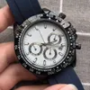 Ze względu na obserwowanie kwarcowego mechanicznego stali nierdzewnej gumowe pasek szafirowy wodoodporny 41 mm Montre de lukse na rękę