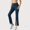 2023-Women Summer Sports ActiveWear Yoga Pants Flare Controlストレッチクイックドライダークグレーワインイオングレーフィットネストレーニングパンツ