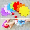 Cleaning Brushes Sile Sponge Flower Shaped Kitchen Dishwashing Fruit Vegetable Pot Pads Drop Delivery Home Garden Housekee Organizat Dhkqe