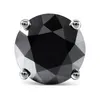 Doveggs Sterling Solid 925 Silver 2CTW 6 5 mm czarne okrągłe kolczyki z diamentami Moissanite dla kobiet pchnij biżuterię do tyłu CJ192391