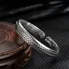 Bangle S925 Toven Men Siai Silver Dominant Bracelet Bracelet National Style Old Fashionable Fashion Open Gift 230721