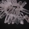 35-38pcs Strand Large Size Raw Clear Crystal Quartz Top Drilled Points Polished Natural Gems Tusk Stick Spike Pendant Beads Bulk 2306O