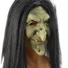 Party Masks Halloween Scary Old Witch Mask Latex with Hair Fancy Dress Grimace Costume Cosplay Props 230721