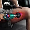 Massageador de corpo inteiro Pistola de massagem com detecção de tecido profundo Mini LCD 32 velocidades Massageador muscular aliviar dores corporais Relaxar fitness 230720