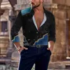 Chemises décontractées pour hommes printemps été à la mode nouvelle chemise à manches longues pour hommes HD impression 3D ligne dorée affaires loisirs fête hawaïenne Harajuku chemise L230721