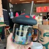Die neueste 12OZ Starbucks-Kaffeetasse aus Glas im romantischen Kirschblüten-Farbwechsel-Stil, Wasserbecher, separate Box-Verpackung, suppor242u
