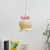 Chandeliers Pink Bow Flower Pendant Lamps Cute Princess Room Lamp Simple Romantic Girl Bedroom Bedside Suspension Lights LED Glass Light