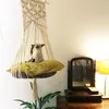 Columpio para gatos, hamaca estilo bohemio, cama tipo jaula, colgante hecho a mano, silla para dormir, asientos con borlas, juguete para gatos, cuerda de algodón, mascotas, House189q