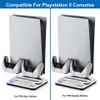 PlayStation 5ゲームコンソール3クーラーLED冷却ファン層高速充電ステーションの垂直スタンドDual Controller Charger252i