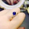 Cluster Rings FS 6 Natural Sapphire Ring S925 Sterling Silver For Women Fine Fashion Weddings Jewelry