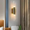 Luminária de parede Luz Luxo Simples Minimalista Cor Dourada/Cromada Villa Decoração Interna Moda Moderna E14 Montada em Vidro