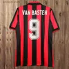 Fan tops Tees 91 92 Van Basten Retro Mens Soccer Maglie Maldini Shevchenko Boban Rui Costa Kaka Nesta Inzaghi a casa 3a maglietta da calcio