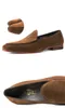Lüks İnek Süet Erkekler Mokakçıları El Yapımı Orijinal Deri Konforlu Adam Elbise Ayakkabı 2023 Sonbahar Zarif Düğün Ayakkabıları