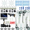 LEEWA Car Truck DC24V Universal 4 Doors Electronice Power Window kits With 8pcs Swithces & Harness #2978295C