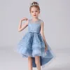 Été dentelle broderie enfants robe pour filles soirée mariage fête élégante princesse sans manches enfants robes de vacances