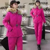 Vrouwen Tweedelige Broek 2023 Winter Warm Katoen Sets Outdoor Ski Donsjack Dikker Vrouwen Puffer Parka Jassen