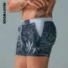 Mäns shorts Heavywood Summer Men's Beach Swimming Trunks Drawstring Elastic midja baddräkt Shorts Man Plus Size Snabbtorkning Badkläder Shorts 230720