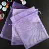 Purple Organza Gift Bag Wedding Favor Party Bags 9x12cm Ny eller andra färger3165