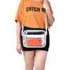 Storage Bags Fashion Women Clear Crossbody Bag Stadium Approved Transparent With Zipper Closure For Work Sports Festival