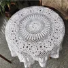 Lovely hand crochet tablecloths nice crochet table topper round table cover WHITE for home wedding decorative af017304U