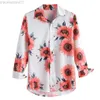 Męskie koszule męskie koszula Męska Koszula Kwiatowa długi rękaw Casual Shirt Fashion Rose Flower 3D Printed Fllar Slim Hawaii koszula na męskie L230721