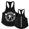 Herrtankstoppar Gym Toppkläder KLÄNNINGAR snabbtorkande singlets Inga smärta Gain Print Casual Vest Sportswear Underhirt