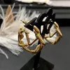 Mode Gold Creolen Aretes für Frauen Party Hochzeit Liebhaber Geschenk Schmuck Verlobung mit Box NRJ222o