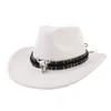 Western Cow Band Cowboy Chapeau Européen US Hommes Femmes Automne Pêche Coeur Top Feutre Cap Panama En Plein Air Soleil Protection Cowgirl Chapeau