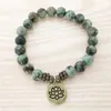 SN1109 Pulsera de hombre de turquesa africana natural Ohm Lotus Buddha Charm Bracelet Joyería de alta calidad Whole 221n