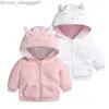 Jackets Jackets Cute Toddler Boys Girls Ear Hooded Thicken Coats Fleece Warm For Children Winter Clothes Z230721