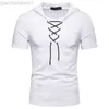 Men's Hoodies Sweatshirts Hooded T Shirt Men 2021 New Short Sleeve Streetwear O Neck Mens tshirts Summer Casual Slim Fit Hoody Tee Shirt Homme Top Tees L230721