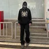 Sweats à capuche pour hommes Sweats Hip Hop Américanisme Foncé Araignée Imprimer Y2k Zip Up Cardigan À Capuche Chaîne Complète Hommes Mode Gothique Jachère Lâche À Capuche Streetwear 230720