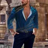 Chemises décontractées pour hommes printemps été à la mode nouvelle chemise à manches longues pour hommes HD impression 3D ligne dorée affaires loisirs fête hawaïenne Harajuku chemise L230721