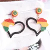 dangle earrings beaded heart drop for women black africa map girls inspirationジュエリーギフト