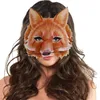 Halloween Fox Owl Bunny Tiger Mask Funny Animal Half Face Mask för Cosplay Masquerade Animal Carnival Party Mask Props