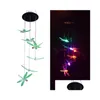 Trädgårdsdekorationer LED Solar String Lights Butterfly Dragonfly för Xmas Party Outdoor Love Hearts Ball Lamp Drop Delivery Home Patio DHPHJ