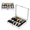 Storage 12 Organizer Buckle Watch Collection Metal Box Case Display Slot Jewelry290I182M