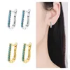 Hoop Earrings Arrival Turquoise Gold For Women Jewelry Trendy Silver 925 Girl Accessories Lady Bright Zircon Bijou