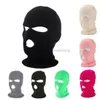 Ciclismo all'aperto Filato acrilico Maschera a pieno facciale Bicicletta Sci Bike Ride Mask Inverno caldo Cap Balaclava Hood Army Tactical CS 3 Hole cappelli lavorati a maglia sciarpa