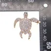 10 Pcs/Lot Custom Brooches Fashion Jewelry Gold Plated Animal Rhinestone Sea Turtle Pins For Women Decoration