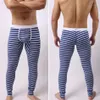 Mannen Nachtkleding Fashion Brand Cross Streep Katoen Man Sexy Pouch Lounge Broek Gay Thermische Slapen Pyjama Leggings 2021 Maat 250G