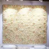 40x60cm panneaux de fleurs artificielles décoration de mariage toile de fond Champagne soie Rose fausses fleurs hortensia mur 24pcs234T