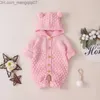 Macacão Macacão Outono Crianças Macacões Para Bebê Macacão De Malha Com Capuz nascido Menino Menina Macacão Infantil Roupas de Inverno 3-24M 220919 Z230721