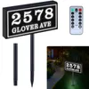 Dekorativa föremål Figurer Solar House Numbers Adress Plack för Hemma Yard Waterproof Signs Light Up Street Name Lighted Illumined Plates 230721