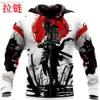 Sweats à capuche pour hommes Sweats Oni Mask Samurai Tattoo Impression 3D Automne Mode Hommes Sweat à capuche Unisexe Sweat à capuche Street Casual Jacket Survêtement DW697 L230721