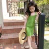 女の子のドレスキッズドレスドレス服サスペンダーソリッドカジュアルウェア幼児幼児服ファッショナブルなシックコスチューム
