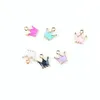 100PCS mixed color 12 12MM Enamel Princess Crown Pendant Charms Gold Tone Alloy Metal Oil Drop DIY Bracelet Necklace Charm277j