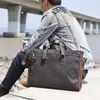 Aktetassen Vintage Heren Aktetas Grote Capaciteit Werk Handtas Reizen Natuurlijke Lederen Laptop Messenger Bag