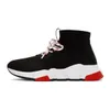 Designer sock shoes men women Graffiti White Black Red Beige Pink Clear Sole Lace-up Neon Yellow socks speed runner trainer flat platform sneaker casual 36-45